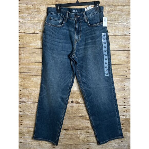 OLD NAVY LOOSE FIT FLEX CAUSAL COMFORT MOVEMENT EVERYDAY STRAIGHT LEG JEANS NWT - Picture 1 of 5